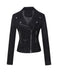Veste en cuir suédé à revers uni années 1980