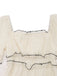 Robe abricot à col carré et bordure texturée années 1930
