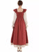 Robe Renaissance à lacets et volants colorblock des années 1930