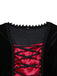 Robe rouge à motif reine des vampires Halloween années 1930