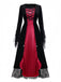 Robe rouge à motif reine des vampires Halloween années 1930