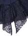 Robe bleue en dentelle patchwork et strass années 1920