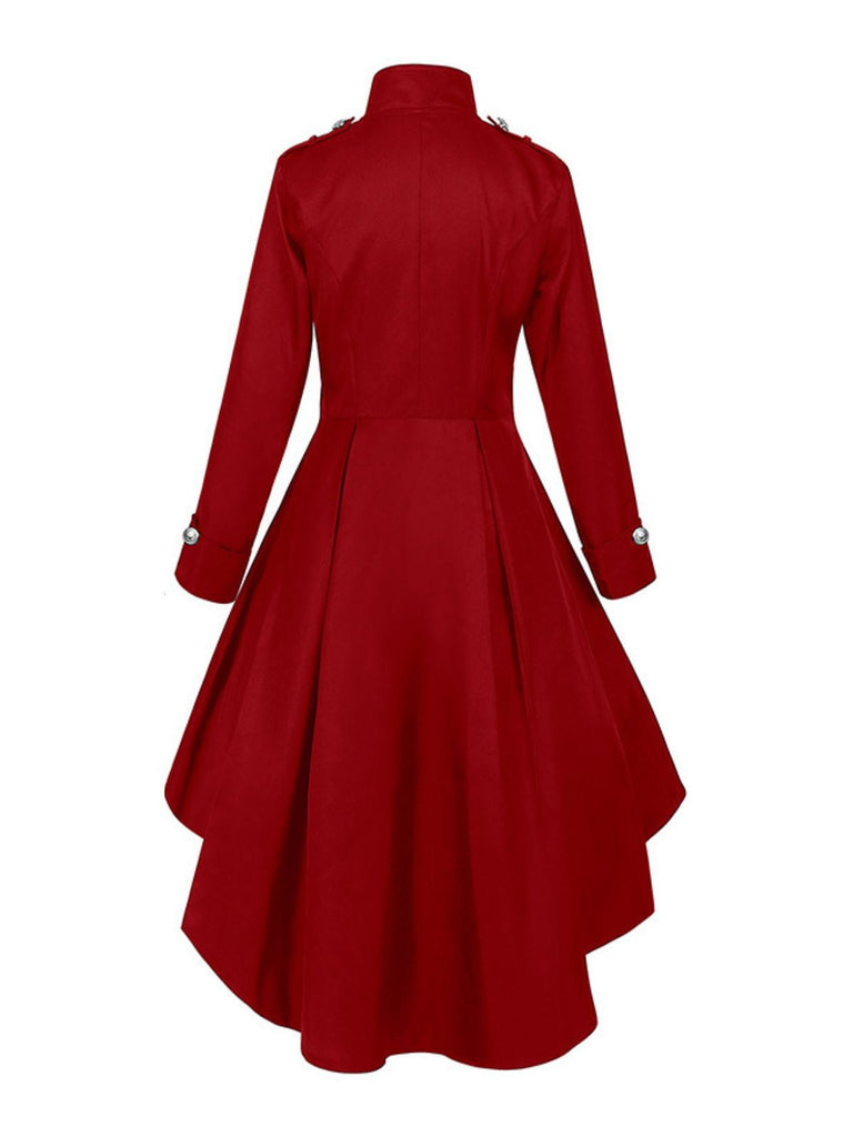 Manteau à col montant et ourlet asymétrique années 1950