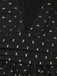 Robe fendue en dentelle noire col en V et nœud en feuille d'or des années 1930