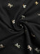 Robe fendue en dentelle noire col en V et nœud en feuille d'or des années 1930
