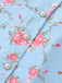 Robe roses courte manches bouffantes col chelsea des années 1960