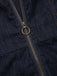 Combinaison bleue évasée en jean avec col années 1970