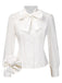 Chemisier blanche en coton avec nœud années 1950