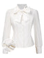 Chemisier blanche en coton avec nœud années 1950