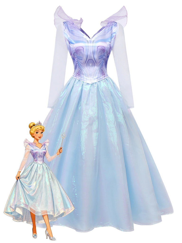 Robe bleue en maille Wicked Witch années 1950