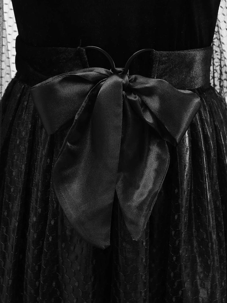 Robe noire en maille punk devil batte années 1980