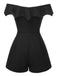 Combishort noire en maille épaules dénudées style gothique des années 1950