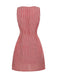 Robe rouge à carreaux vichy boutonnée sans manches des années 1960