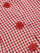 Robe rouge à carreaux vichy boutonnée sans manches des années 1960