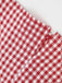 Robe rouge à carreaux vichy boutonnée sans manches des années 1960