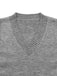 2PCS Haut et jupe en tricot gris à col en V années 1960