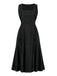 Robe noire fendue sans manches style Renaissance médiévale des années 1940