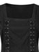 Robe noire fendue sans manches style Renaissance médiévale des années 1940