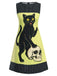 Robe Orange Sans Manches Chat Crâne À Pois Années 1960