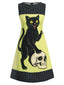 Robe Sans Manches Chat Crâne À Pois Années 1960