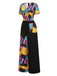 Combinaison multicolore Sally col en v années 1940