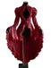 Robe victorienne noire en dentelle à manches gigot des années 1980