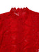 Combinaison manches bouffante en dentelle rouge unie des années 1960