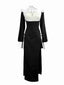 Robe de nonne colorblock noire et blanche des années 1960
