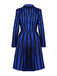 Ensemble d'uniforme bleue rayé Wednesday Enid années 1940