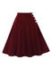 Jupe à poches et boutons latéraux unis des années 1950