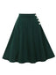 Jupe à poches et boutons latéraux unis des années 1950
