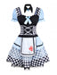 Robe tablier bleue Alice manches bouffantes des années 1960