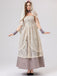 Ensemble robe de mariée vampire beige en dentelle style Halloween des années 1930