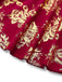 Robe sirène col en V  à fleurs dorées en dentelle patchwork rouge des années 1930