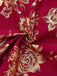 Robe sirène col en V  à fleurs dorées en dentelle patchwork rouge des années 1930