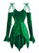 Robe en velours manches clochebretelles à lacets et ourlet irrégulier des années 1960