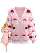 Gilet jacquard rose motif Père Noël années 1940
