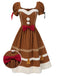 Robe en peluche bonhomme en pain d'épice couleur curcuma des années 1950