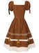 Robe en peluche bonhomme en pain d'épice couleur curcuma des années 1950