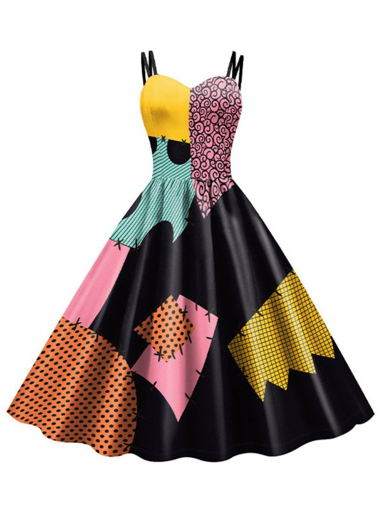 Robe multicolore Sally de L'Étrange Noël de Monsieur Jack des années 1950
