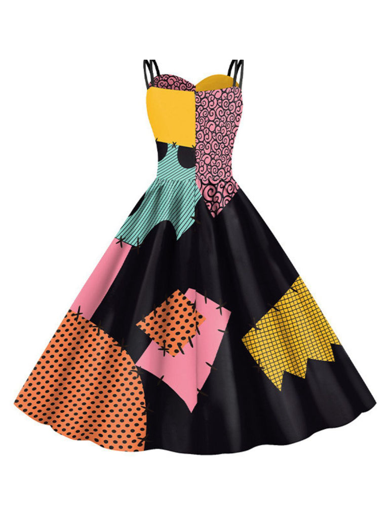 Robe multicolore Sally de L'Étrange Noël de Monsieur Jack des années 1950