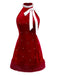 Robe de Noël rouge à franges de perles années 1960