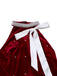 Robe de Noël rouge à franges de perles années 1960