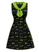 Robe noire avec yeux de démon Halloween années 1960