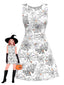 Robe noire et blanche toile d'araignée nnées 1960