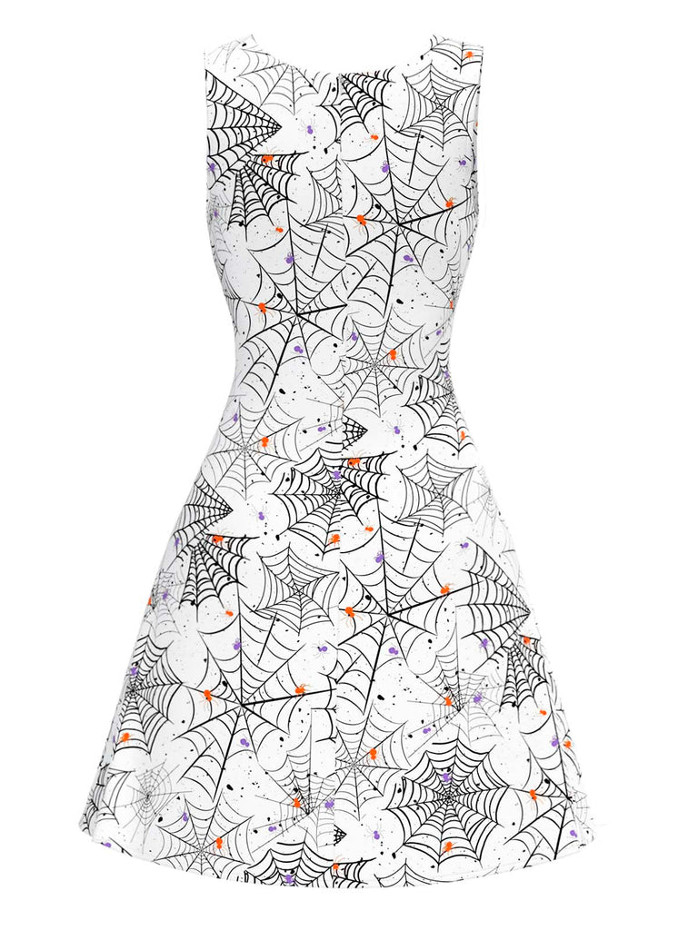 Robe noire et blanche toile d'araignée nnées 1960