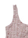 Robe rose chasuble courte en tweed à carreaux années 1960