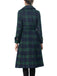 Manteau long vert à carreaux Blackwatch col cranté des années 1940