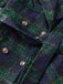 Manteau long vert à carreaux Blackwatch col cranté des années 1940