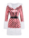 Robe à capuche et jambières rouges à rayures style canne à sucre des années 1960
